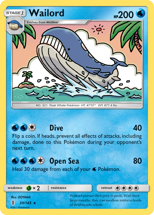 Wailord (30/145) [Sun & Moon: Guardians Rising] - PCA Designer Toys