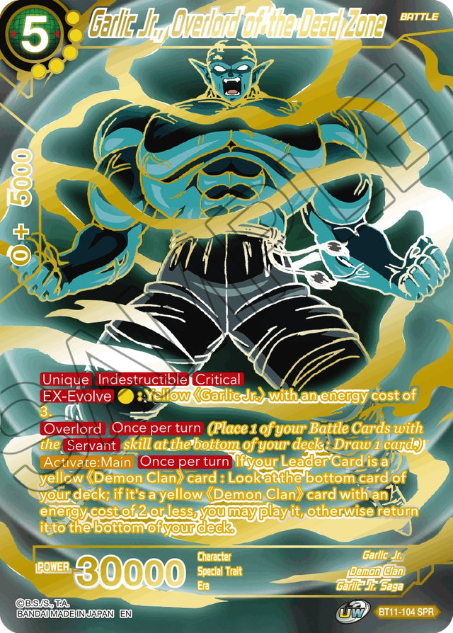Garlic Jr., Overlord of the Dead Zone (SPR) (BT11-104) [Vermilion Bloodline] - PCA Designer Toys