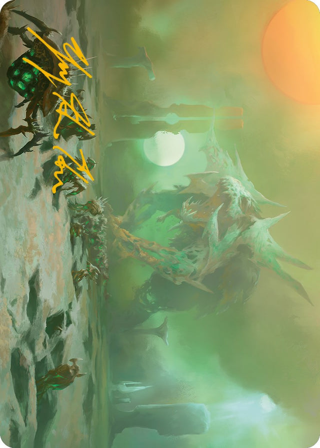 Green Sun's Twilight Art Card (Gold-Stamped Signature) [Phyrexia: All Will Be One Art Series] - PCA Designer Toys