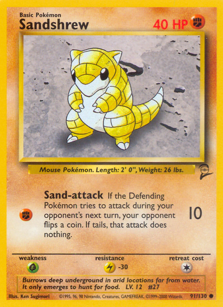 Sandshrew (91/130) [Base Set 2] - PCA Designer Toys