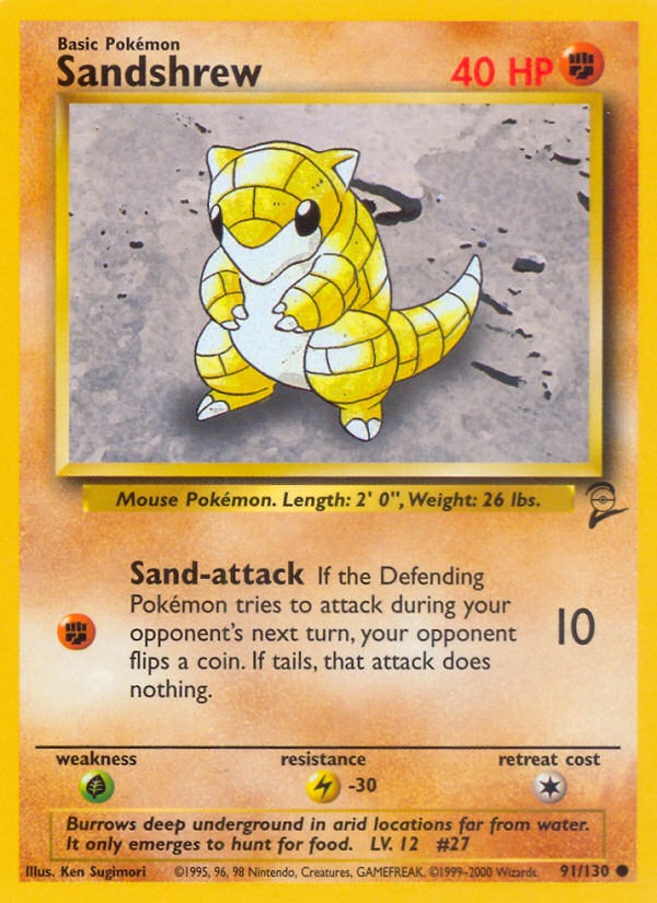 Sandshrew (91/130) [Base Set 2] - PCA Designer Toys