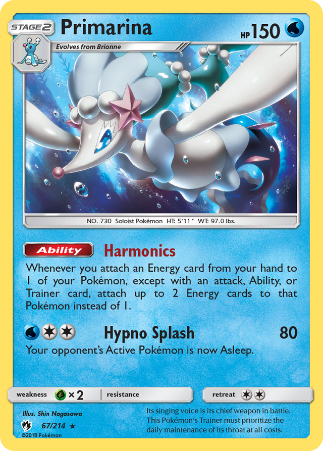Primarina (67/214) [Sun & Moon: Lost Thunder] - PCA Designer Toys