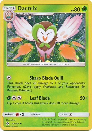 Dartrix (10/149) (Cosmos Holo) [Sun & Moon: Base Set] - PCA Designer Toys