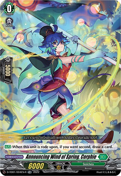 Announcing Wind of Spring, Corphie (D-TD01/004EN-R) [Urara Haneyama -Bandmaster of Blossoming Bonds-]