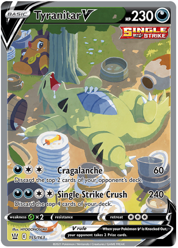 Tyranitar V (155/163) [Sword & Shield: Battle Styles] - PCA Designer Toys