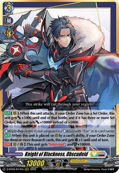 Knight of Blackness, Obscudeid (D-BT05/017EN) [Triumphant Return of the Brave Heroes] - PCA Designer Toys