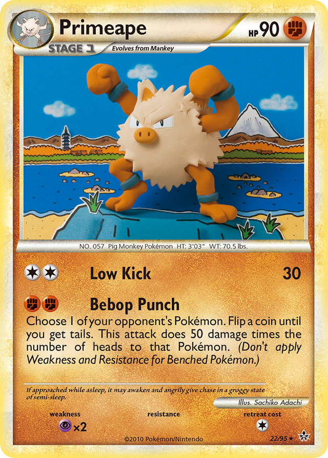 Primeape (22/95) [HeartGold & SoulSilver: Unleashed] - PCA Designer Toys