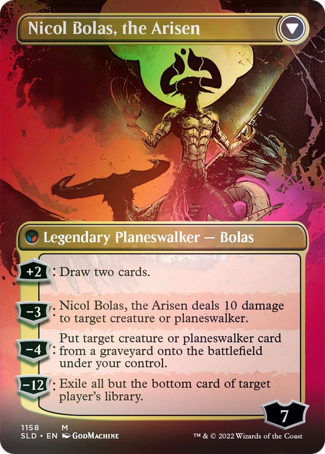 Nicol Bolas, the Ravager // Nicol Bolas, the Arisen (Display Commander) (Borderless) [Secret Lair: From Cute to Brute] - PCA Designer Toys