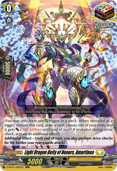 Light Dragon Deity of Honors, Amartinoa (D-BT01/022EN) [Genesis of the Five Greats] - PCA Designer Toys