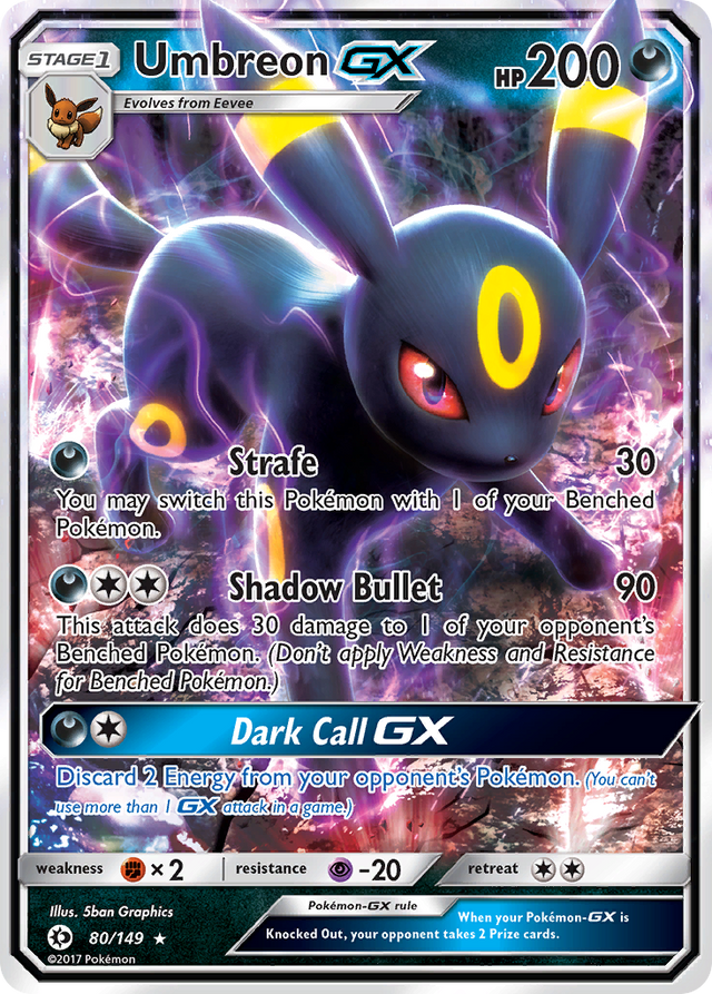 Umbreon GX (80/149) [Sun & Moon: Base Set] - PCA Designer Toys