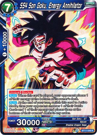 SS4 Son Goku, Energy Annihilator (BT11-049) [Vermilion Bloodline] - PCA Designer Toys