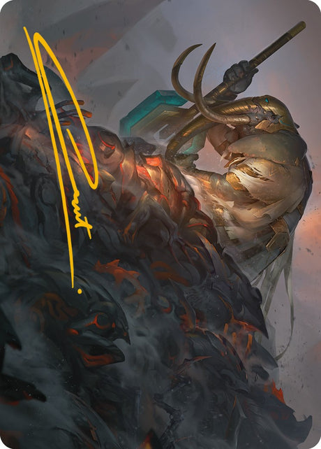 Against All Odds Art Card (Gold-Stamped Signature) [Phyrexia: All Will Be One Art Series] - PCA Designer Toys