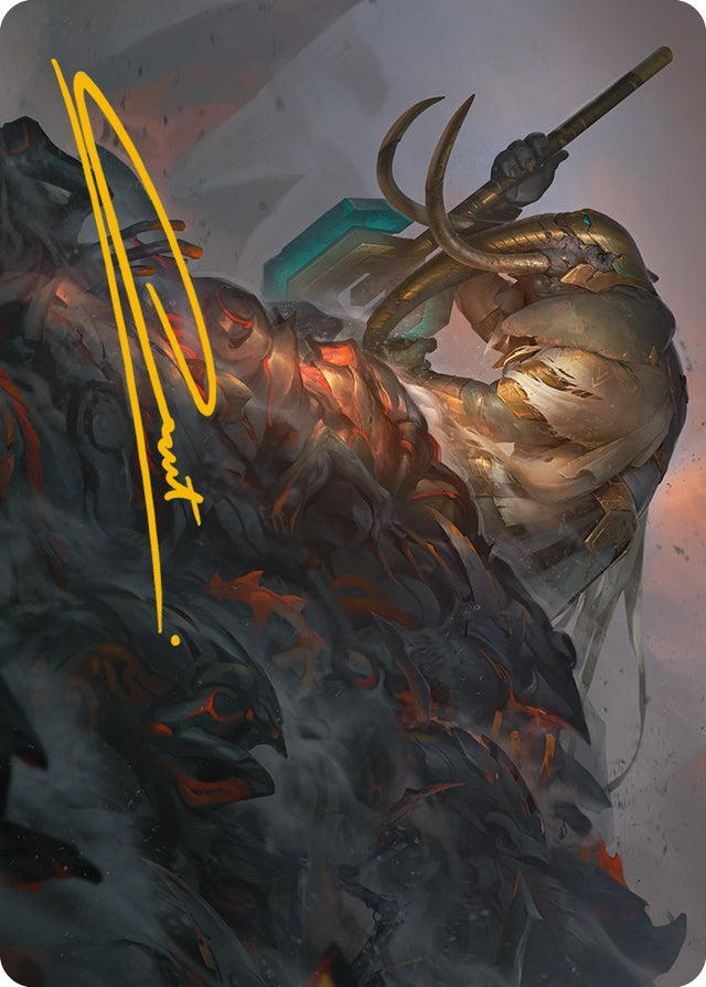 Against All Odds Art Card (Gold-Stamped Signature) [Phyrexia: All Will Be One Art Series] - PCA Designer Toys