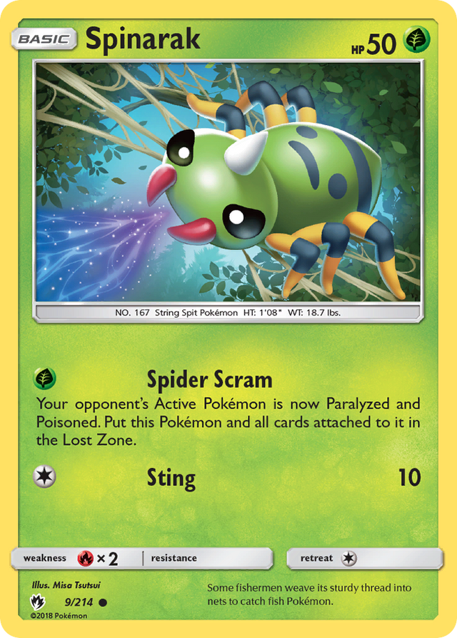 Spinarak (9/214) [Sun & Moon: Lost Thunder] - PCA Designer Toys