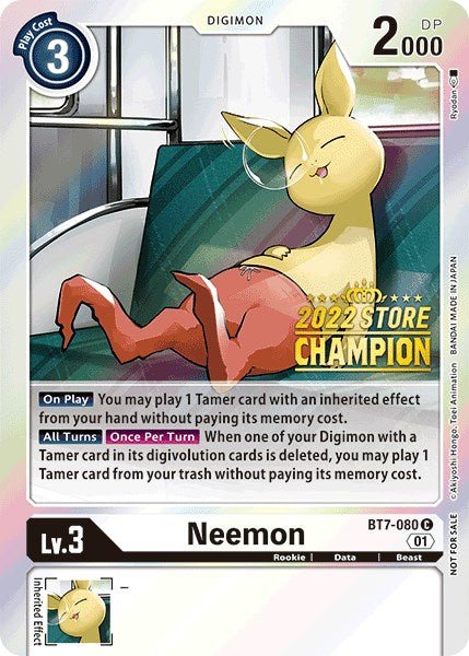 Neemon [BT7-080] (2022 Store Champion) [Next Adventure Promos] - PCA Designer Toys