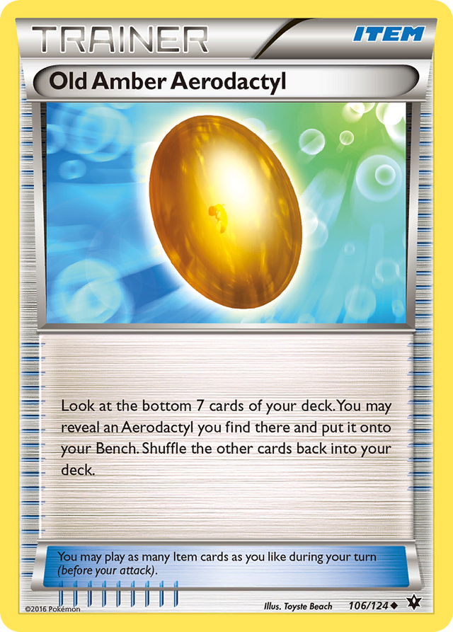 Old Amber Aerodactyl (106/124) [XY: Fates Collide] - PCA Designer Toys