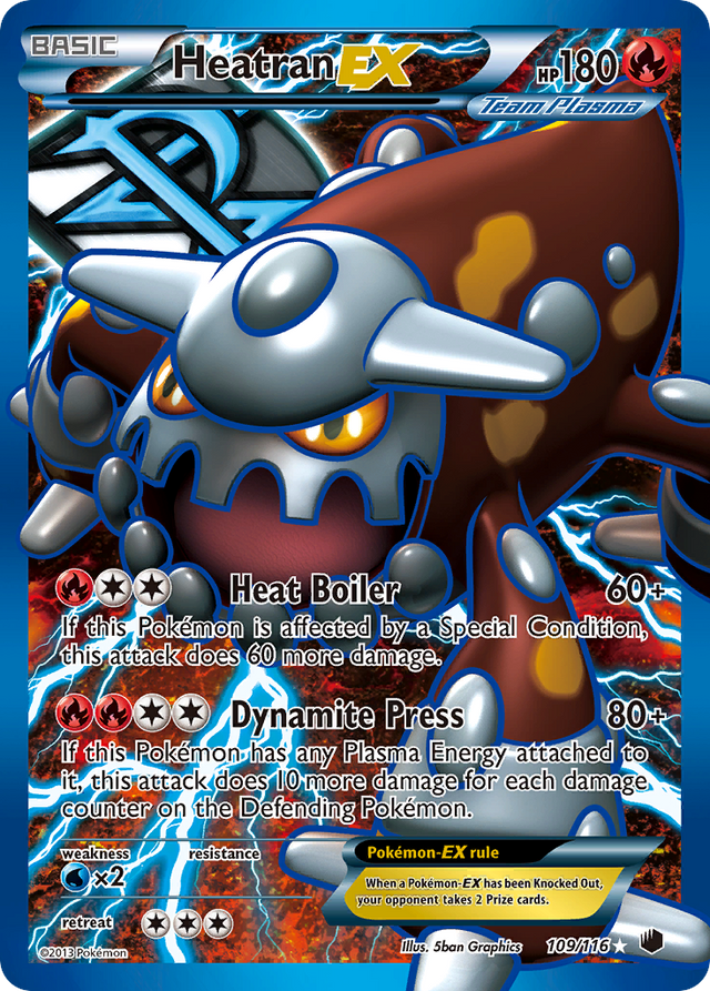 Heatran EX (109/116) [Black & White: Plasma Freeze] - PCA Designer Toys