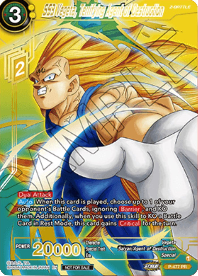 SS3 Vegeta, Terrifying Agent of Destruction (Gold-Stamped) (P-477) [Tournament Promotion Cards] - PCA Designer Toys