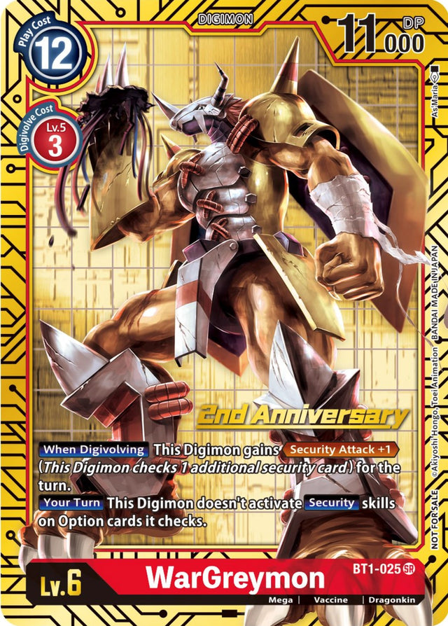 WarGreymon [BT1-025] (2nd Anniversary Card Set) [Release Special Booster Promos] - PCA Designer Toys