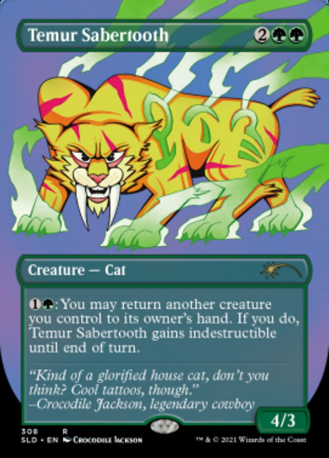 Temur Sabertooth (Borderless) (Foil Etched) [Secret Lair Drop Series] - PCA Designer Toys