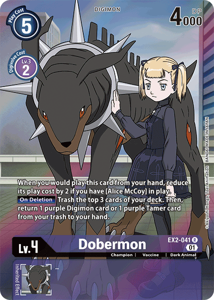 Dobermon [EX2-041] (Alternate Art) [Digital Hazard] - PCA Designer Toys