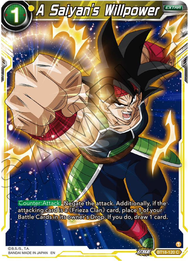 A Saiyan's Willpower (BT18-120) [Dawn of the Z-Legends] - PCA Designer Toys