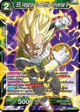 SS Vegeta, to Battle Universe 6 (BT16-053) [Realm of the Gods] - PCA Designer Toys