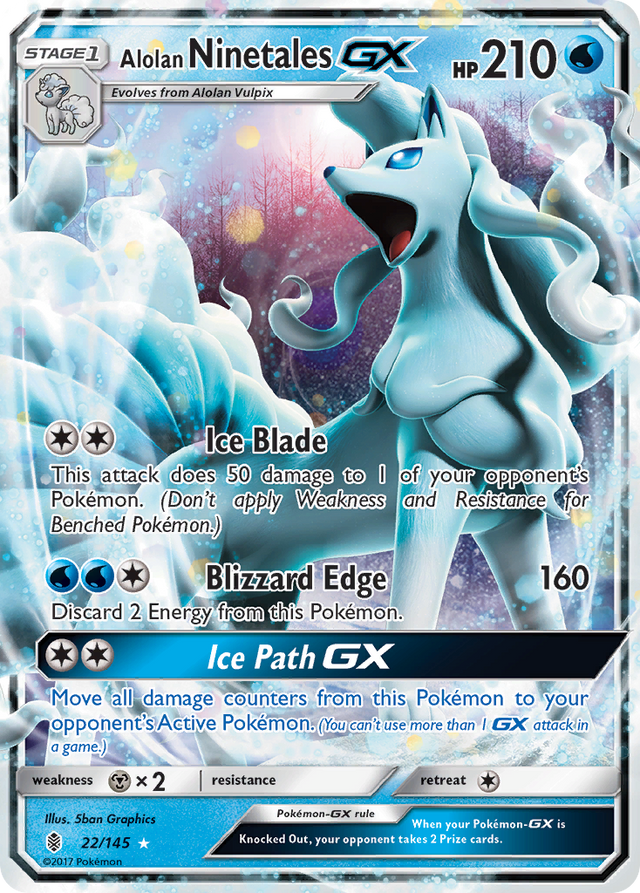 Alolan Ninetales GX (22/145) [Sun & Moon: Guardians Rising] - PCA Designer Toys