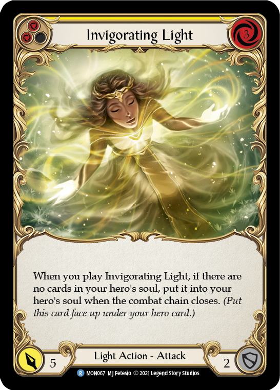 Invigorating Light (Yellow) [MON067-RF] (Monarch)  1st Edition Rainbow Foil - PCA Designer Toys