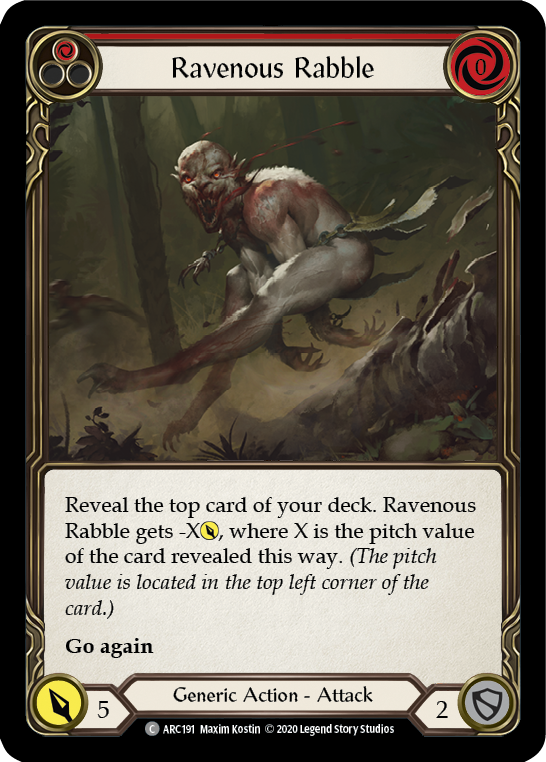 Ravenous Rabble (Red) [U-ARC191] (Arcane Rising Unlimited)  Unlimited Rainbow Foil - PCA Designer Toys