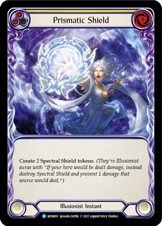Prismatic Shield (Yellow) [MON093-RF] (Monarch)  1st Edition Rainbow Foil - PCA Designer Toys
