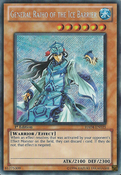 General Raiho of the Ice Barrier [HA04-EN025] Secret Rare - PCA Designer Toys