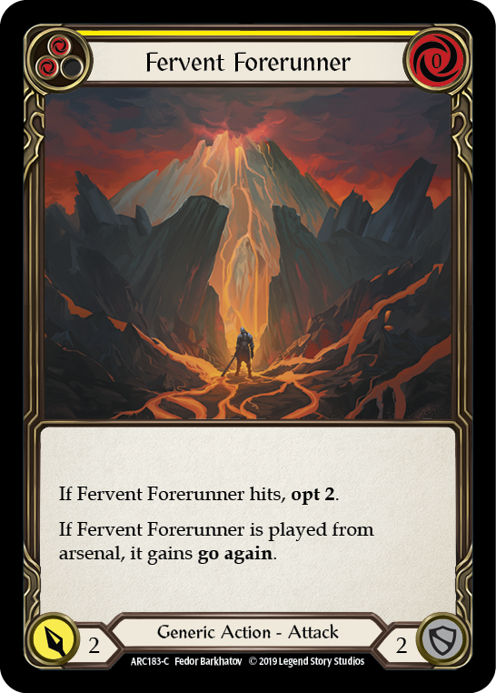 Fervent Forerunner (Yellow) [ARC183-C] (Arcane Rising)  1st Edition Rainbow Foil - PCA Designer Toys