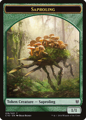 Saproling (016) // Spirit (006) Double-Sided Token [Commander 2016 Tokens] - PCA Designer Toys