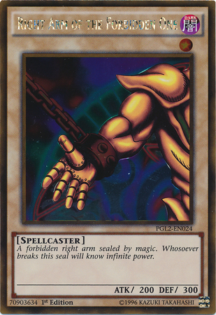 Right Arm of the Forbidden One [PGL2-EN024] Gold Rare - PCA Designer Toys