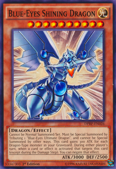 Blue-Eyes Shining Dragon [DPRP-EN026] Common - PCA Designer Toys