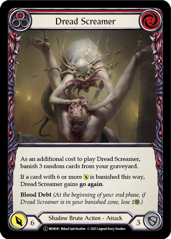 Dread Screamer (Red) [U-MON141-RF] (Monarch Unlimited)  Unlimited Rainbow Foil - PCA Designer Toys