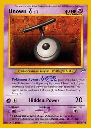 Unown [T] (88/105) [Neo Destiny Unlimited] - PCA Designer Toys