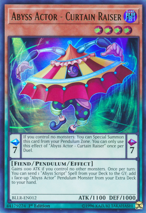 Abyss Actor - Curtain Raiser [BLLR-EN012] Ultra Rare - PCA Designer Toys