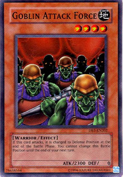 Goblin Attack Force [DB1-EN202] Super Rare - PCA Designer Toys