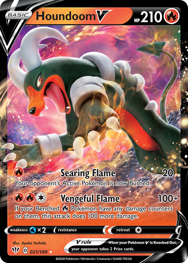 Houndoom V (021/189) [Sword & Shield: Darkness Ablaze] - PCA Designer Toys