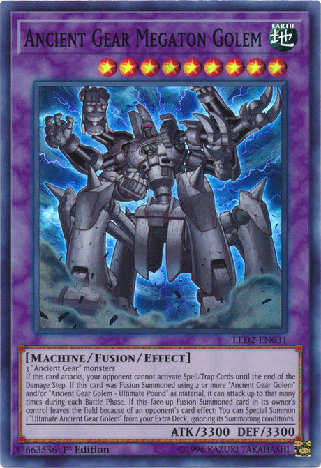 Ancient Gear Megaton Golem [LED2-EN031] Super Rare - PCA Designer Toys