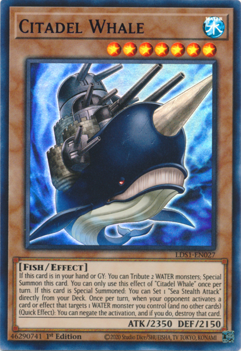 Citadel Whale (Blue) [LDS1-EN027] Ultra Rare - PCA Designer Toys