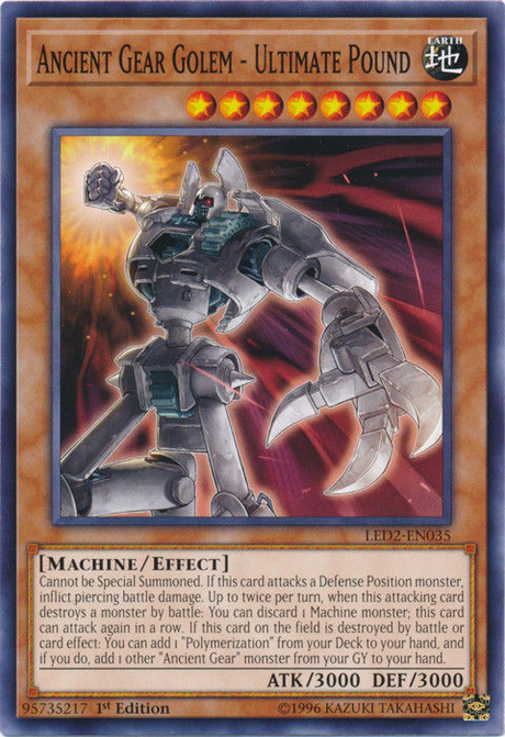 Ancient Gear Golem - Ultimate Pound [LED2-EN035] Common - PCA Designer Toys