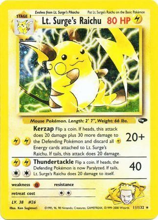 Lt. Surge's Raichu (11/132) [Gym Challenge Unlimited] - PCA Designer Toys