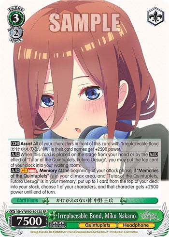Irreplaceable Bond, Miku Nakano (5HY/W90-E042S SR) [The Quintessential Quintuplets 2] - PCA Designer Toys