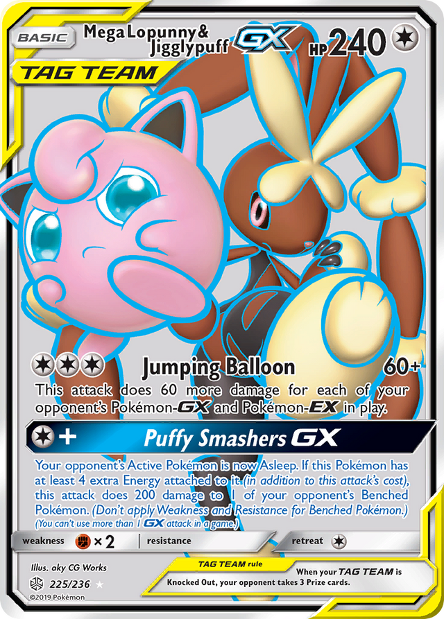 Mega Lopunny & Jigglypuff GX (225/236) [Sun & Moon: Cosmic Eclipse] - PCA Designer Toys