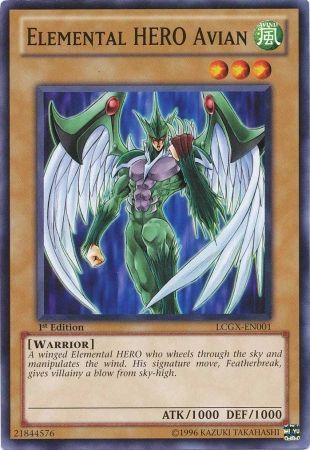 Elemental HERO Avian [LCGX-EN001] Common - PCA Designer Toys