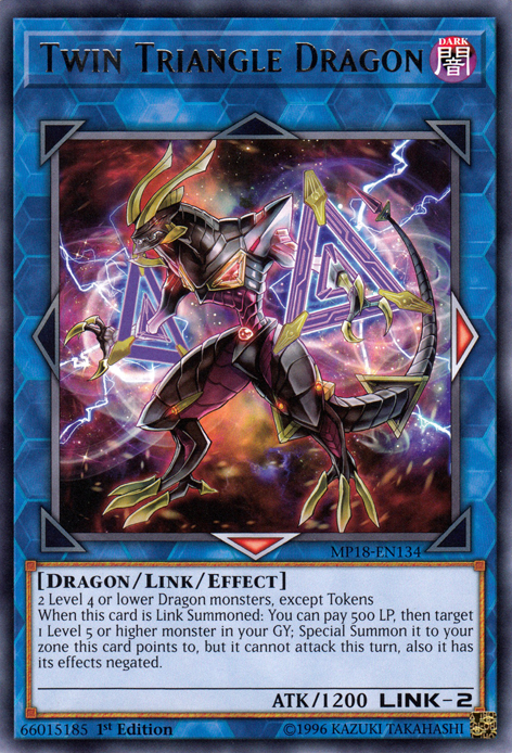 Twin Triangle Dragon [MP18-EN134] Rare - PCA Designer Toys