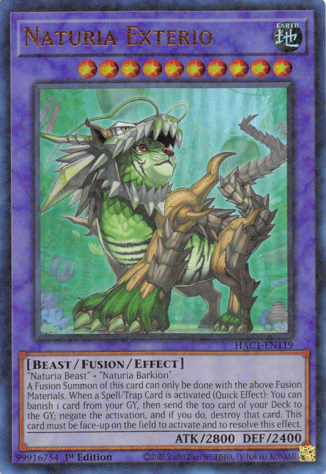 Naturia Exterio (Duel Terminal) [HAC1-EN119] Parallel Rare - PCA Designer Toys